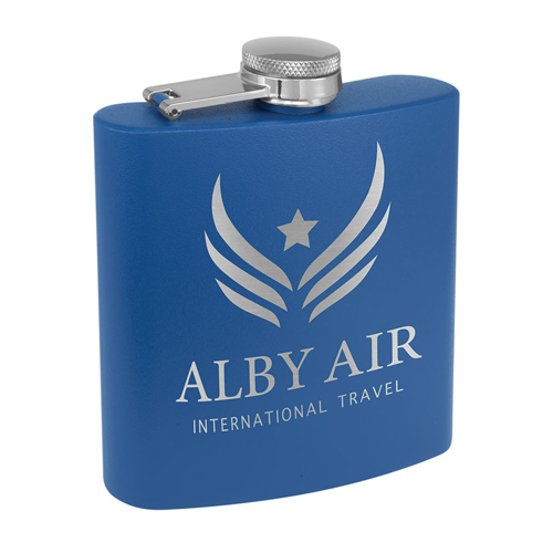 Matte Royal Blue Powder Coated Stainless Steel Flask